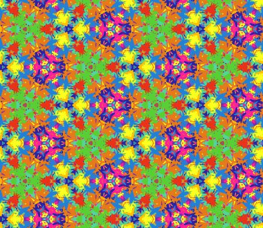 Dikişsiz desen parlak renk soyut öğelerden oluşur.