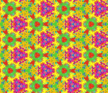 Dikişsiz desen parlak renk soyut öğelerden oluşur.