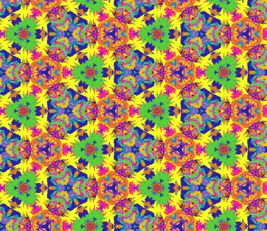 Dikişsiz desen parlak renk soyut öğelerden oluşur.