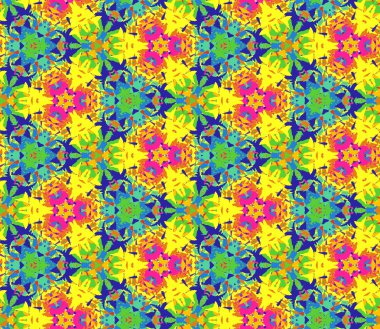 Dikişsiz desen parlak renk soyut öğelerden oluşur.