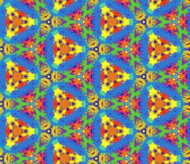 Dikişsiz desen parlak renk soyut öğelerden oluşur.