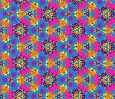 Dikişsiz desen parlak renk soyut öğelerden oluşur.