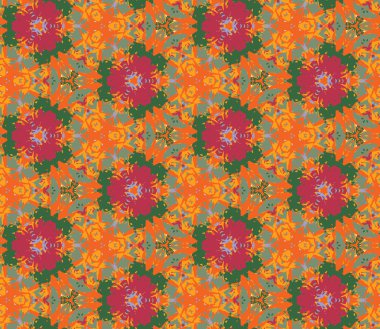 Dikişsiz desen parlak renk soyut öğelerden oluşur.