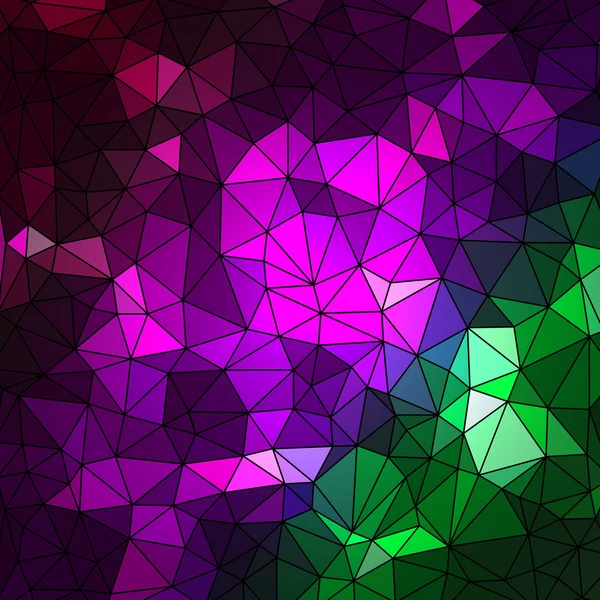 Абстрактный геометрический многоцветный фон, состоящий из ярких треугольных элементов, расположенных на черном фоне — стоковый вектор