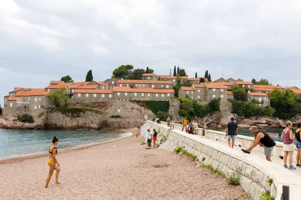 Sveti Stefan Montenegro Settembre 2021 Estate Isola Mare Con Spiaggia — Foto Stock