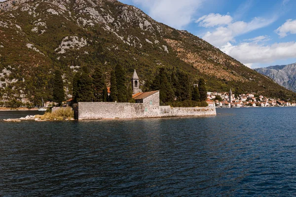 Vista Aire Libre Isla San Jorge Bahía Kotor Boka Kotorska —  Fotos de Stock