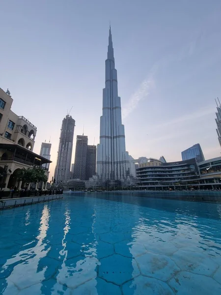 Dubai Horizonte Futurista Del Centro Ciudad Emiratos Árabes Unidos Torre — Foto de Stock