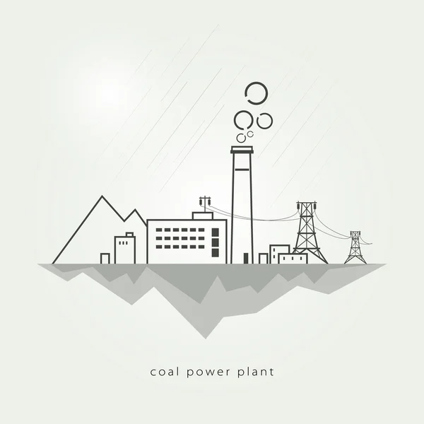 Coal power stations — Stock Vector