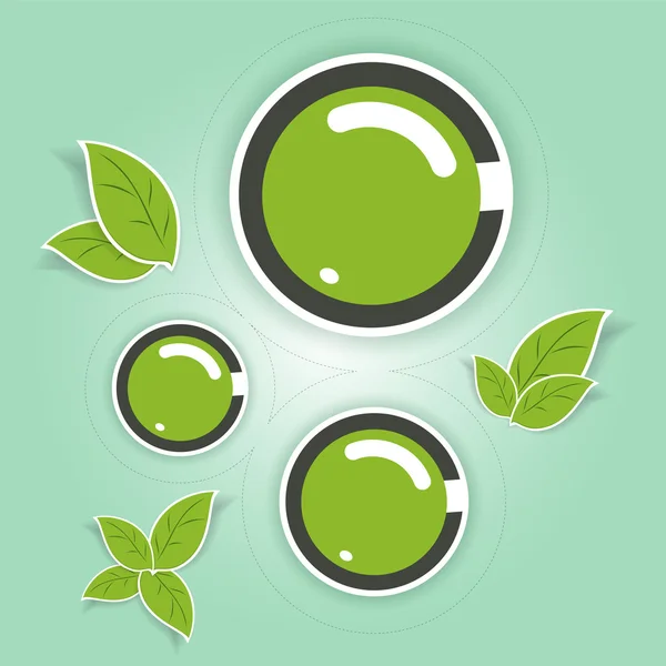 Cerchi verdi eco-compatibili — Vettoriale Stock