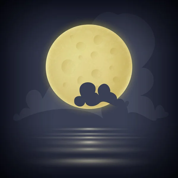 Yellow moon. Vector illustration — Stock Vector