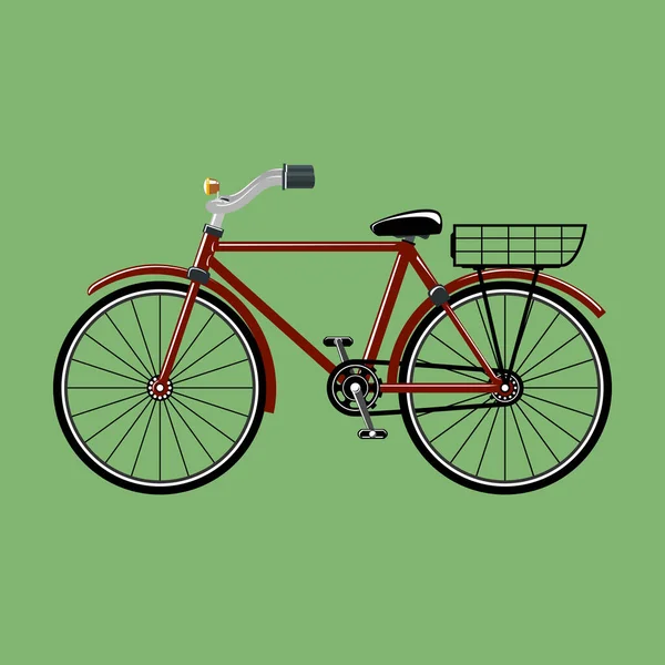 Велосипед Зеленому Тлі Ізольований Екологічний Транспорт Повсякденної Їзди Відпочинку Векторні — стоковий вектор