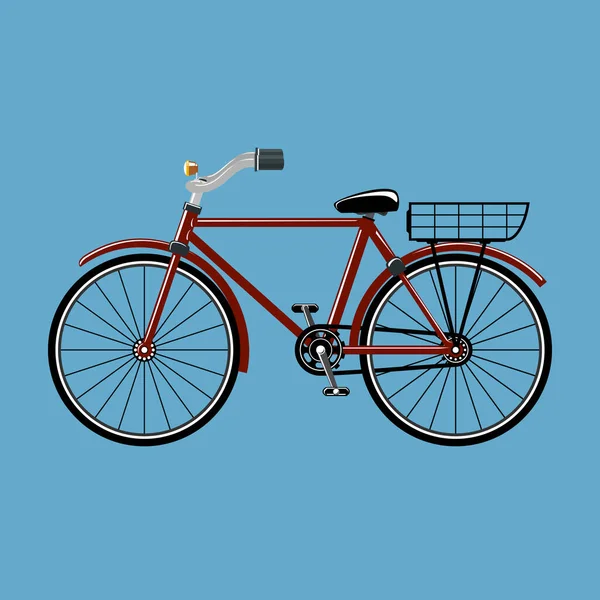 Bicycle Blue Background Isolated Eco Friendly Transport Everyday Riding Recreation — Stockvektor