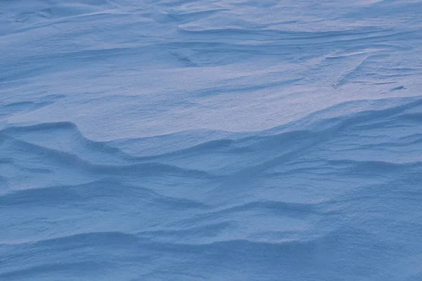 Snö Fältet Närbild Snövågornas Struktur Begreppet Kyla Och Vinter — Stockfoto