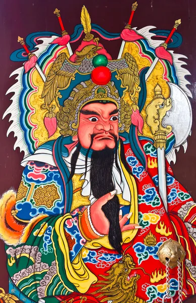 Κινεζική τέχνη στην πόρτα του ναού — Φωτογραφία Αρχείου