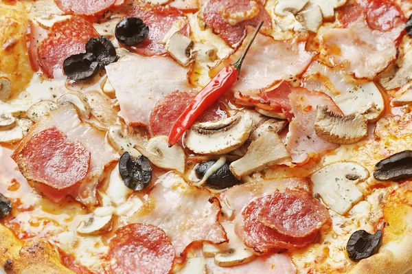 Biber Pod ile pizza closeup