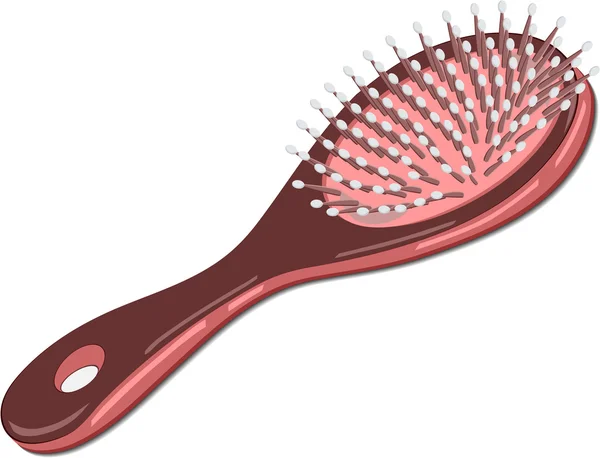 Brosse à cheveux de couleur marron — Image vectorielle