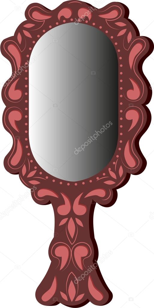 Oval mirror in a wooden frame