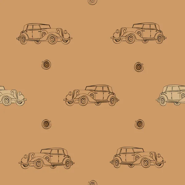 Seamless pattern  of retro car — Stock Vector