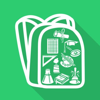 Gölge Biçemi düz ile okul çantası siluet