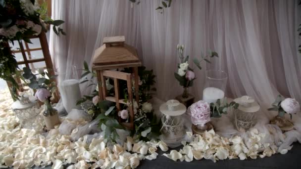 Cadre Table Mariage Dans Style Rustique Décor Mariage Une Partie — Video