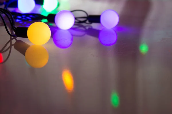 Closeup Luzes Decoração Natal — Fotografia de Stock