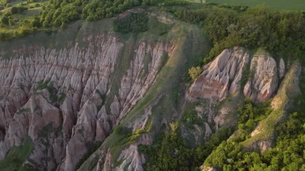 Aerial Video Canyon Formation Romania Called Red Ravine Footage Shoot — Video