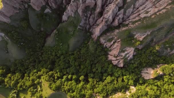 Aerial Video Canyon Formation Called Red Ravine Located Romania Footage — стокове відео