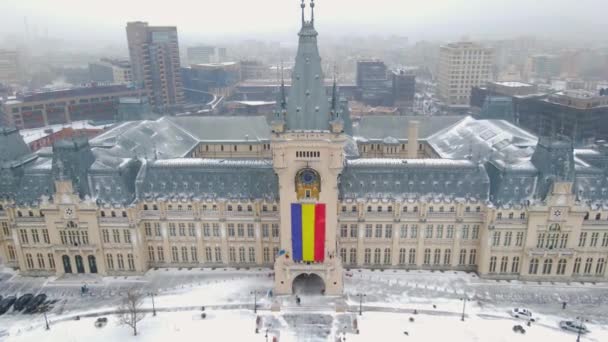 Images Aériennes Palais Culturel Iasi Roumanie Palais Été Filmé Partir — Video