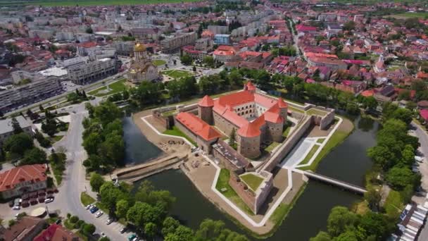 Aerial Footage Citadel Fagaras Brasov County Romania Video Shot Drone — Stok video