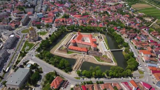 Aerial Footage Citadel Fagaras Brasov County Romania Video Shot Drone — Stok video