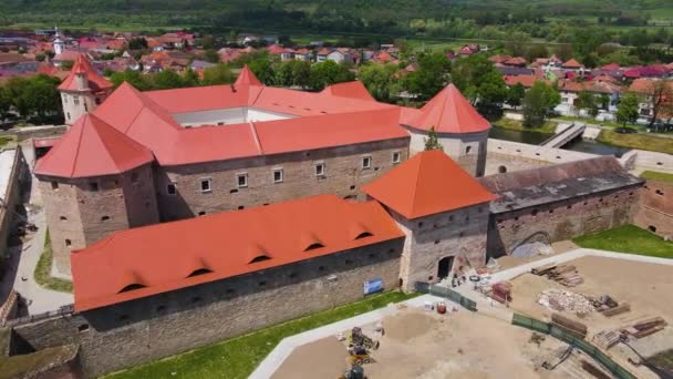 Aerial Footage Citadel Fagaras Brasov County Romania Video Shot Drone — Video Stock