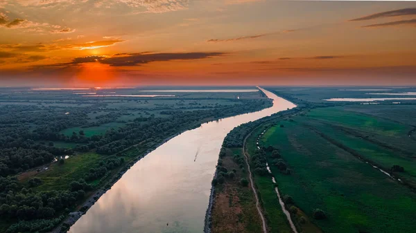 Aerial Photography Shot Danube Delta Sulina City Romania Photography Taken — Stock Photo, Image