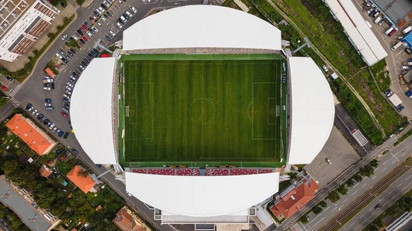 Vista Aérea Estádio Uta Cidade Arad Romênia Com Uma Paisagem — Fotografia de Stock