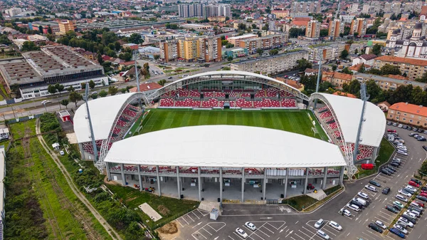 Pemandangan Udara Stadion Uta Kota Arad Rumania Dengan Pemandangan Kota — Stok Foto