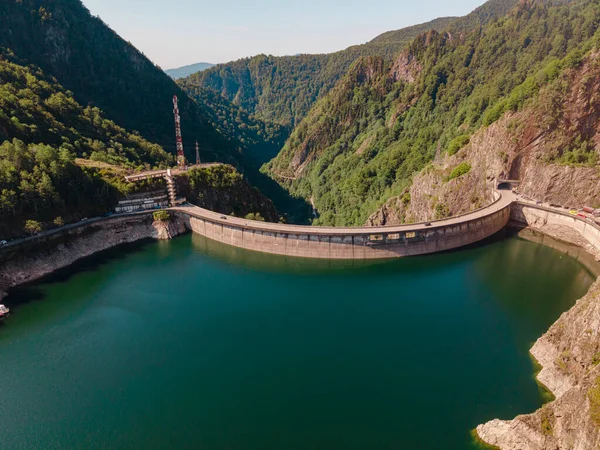 Aerial Photography Vidraru Dam Romania Photography Shot Drone Vidraru Lake — Stock Photo, Image