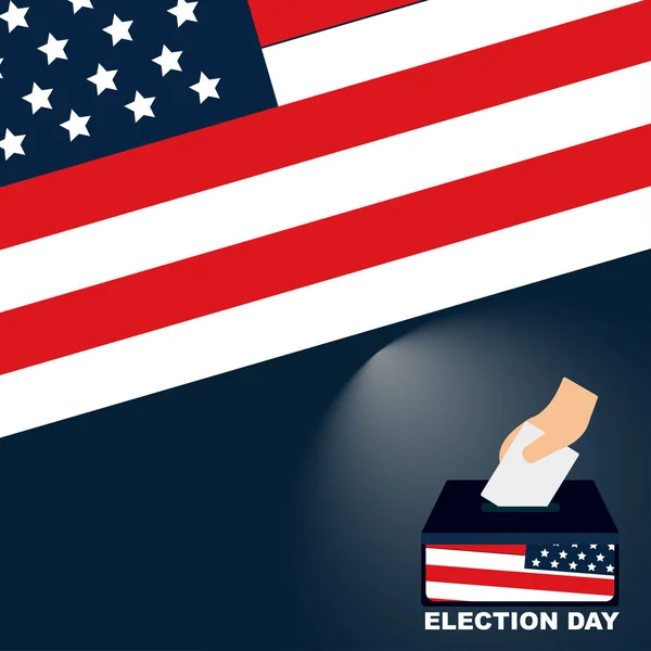 Birleşik Devletler Seçim Günü Arka Planda Birleşik Devletler Bayrağı Var — Stok Vektör