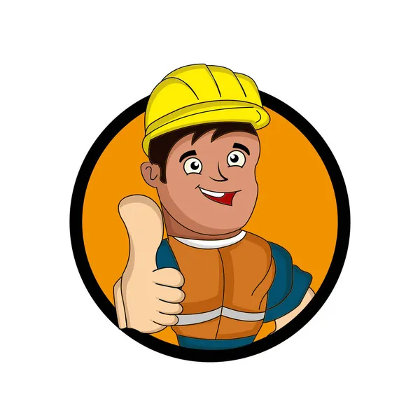 Construction Mascotte Personnage Dessin Animé Illustrations Style Plat Modèle Vectoriel — Image vectorielle