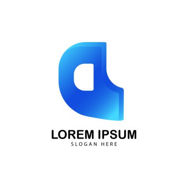 Modern konsepte sahip A harfi gradyan logosu. tasarım vektörü İllüstrasyonu