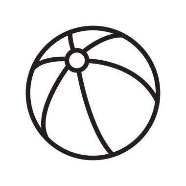 Plaj topu sembolü. Basit dizayn edilebilir. Şablon vektörü tasarla