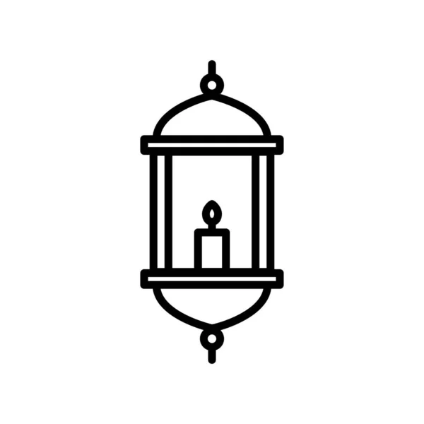 Ikone Islamischer Laternenlinien Einfaches Design Editierbar Designschablonen Vektor — Stockvektor