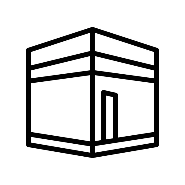Kaaba Zeilensymbol Einfaches Design Editierbar Designschablonen Vektor — Stockvektor