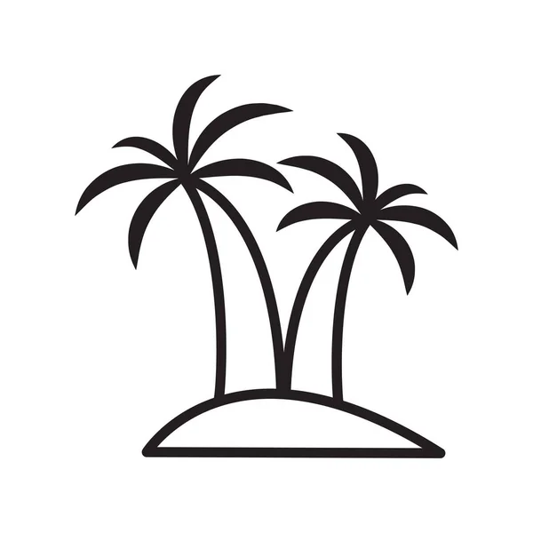 Icono Línea Árbol Playa Diseño Simple Editable Diseño Plantilla Vector — Vector de stock