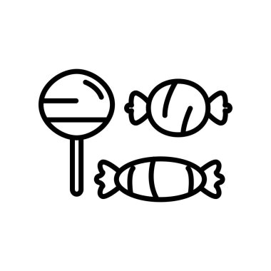 Şeker çizgisi simgesi. Basit dizayn edilebilir. Şablon vektörü tasarla