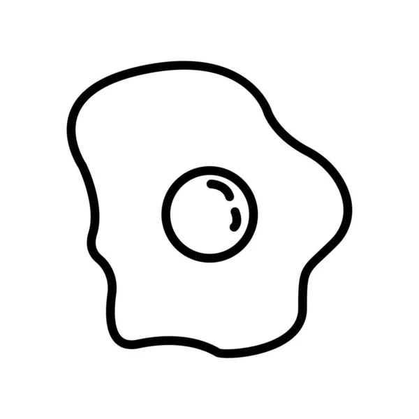Яйце Смажене Значок Лінії Простий Дизайн Який Можна Редагувати Вектор — стоковий вектор
