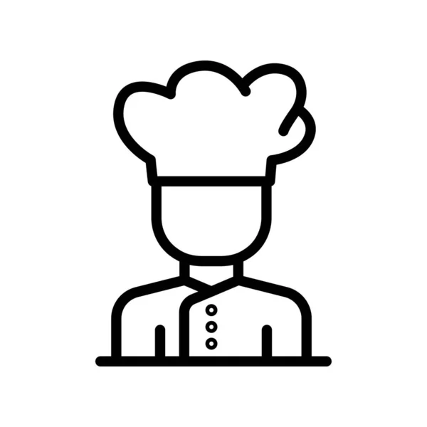 Icono Línea Chef Conveniente Para Símbolo Del Restaurante Diseño Simple — Archivo Imágenes Vectoriales