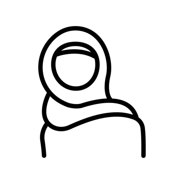 Μουσουλμάνων Γυναικών Γραμμή Εικόνα Κατάλληλο Για Ισλαμικό Θρησκευτικό Σύμβολο Απλό — Διανυσματικό Αρχείο