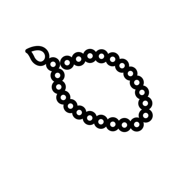 Icône Ligne Perle Islamique Perle Joueur Convient Pour Symbole Islamique — Image vectorielle