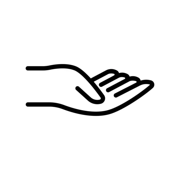 Hand Icon Line Icon Style Suitable Donate Symbol Request Simple — Stock Vector