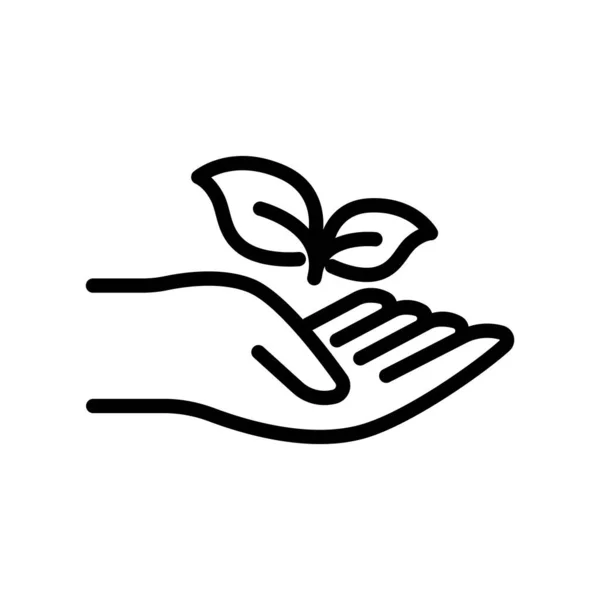 Ручна Іконка Листям Стиль Лінії Піктограми Підходить Екологічного Символу Простий — стоковий вектор