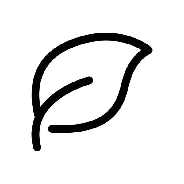 Icône Feuille Style Icône Ligne Convient Symbole Écologique Conception Simple — Image vectorielle